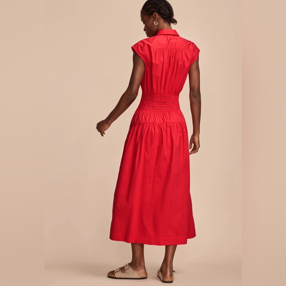 Lucky Brand Smocked Dropped Waist Midi Dress size XL - Picture 2 of 12